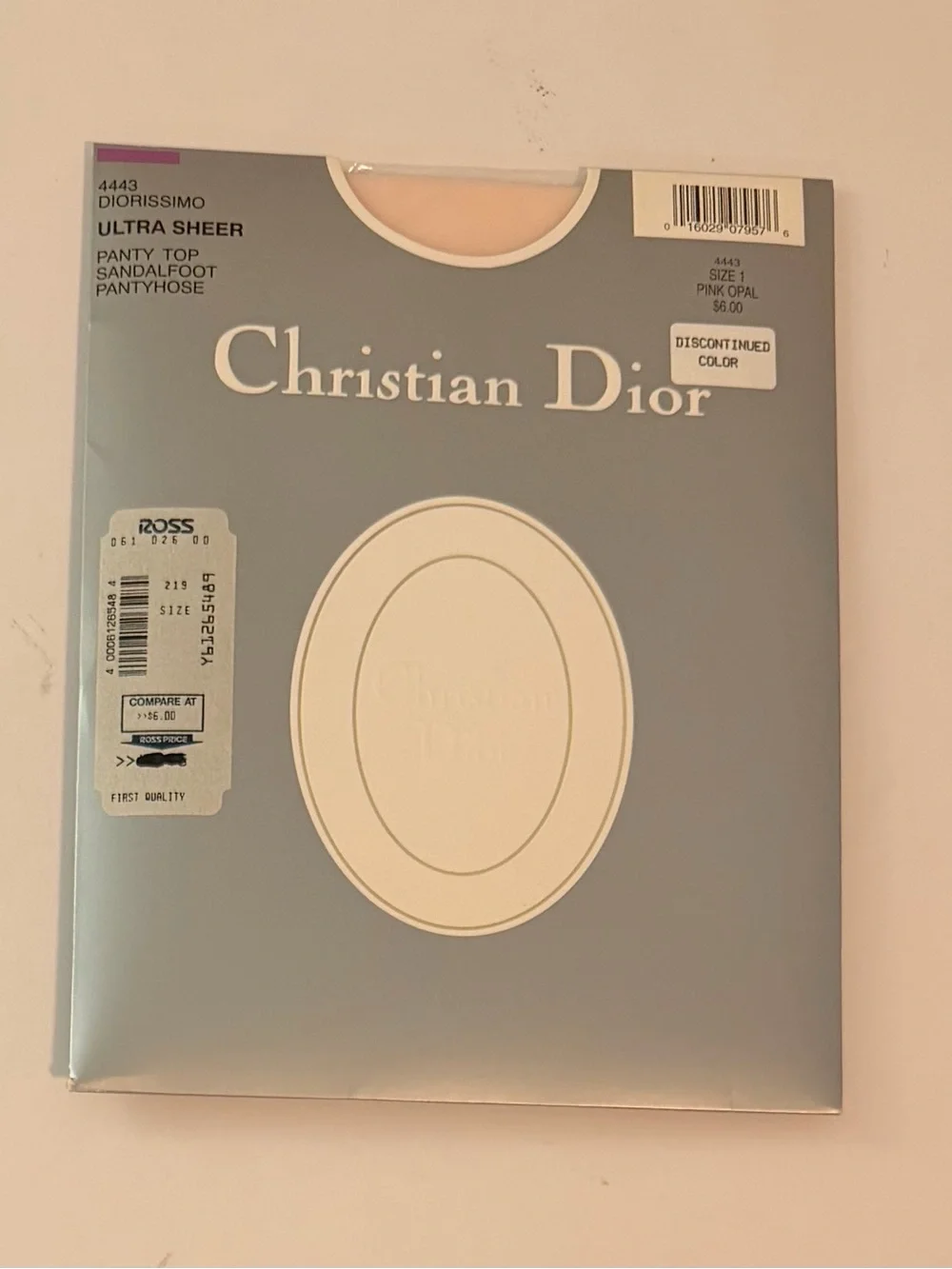 Christian Dior Diorissimo Pantyhose Ultra Sheer Size 1 Pink Opal